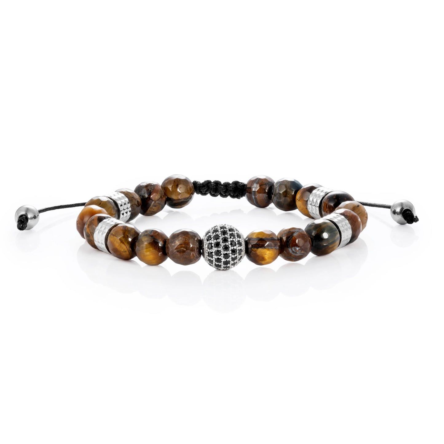 Ajatine tiger eye beaded bracelet, adjustable natural stone jewelry