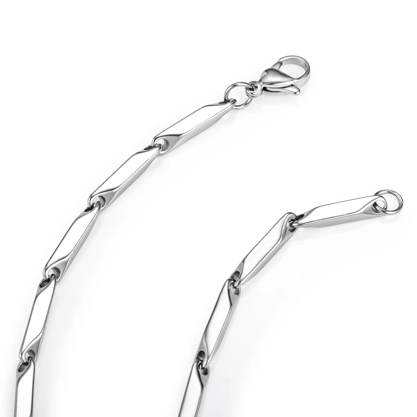 Ajatine women and men stainless steel silver link chain necklace for everyday wear