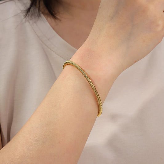 Ajatine 18K real gold plated cuff bracelet, fashion simple style jewelry