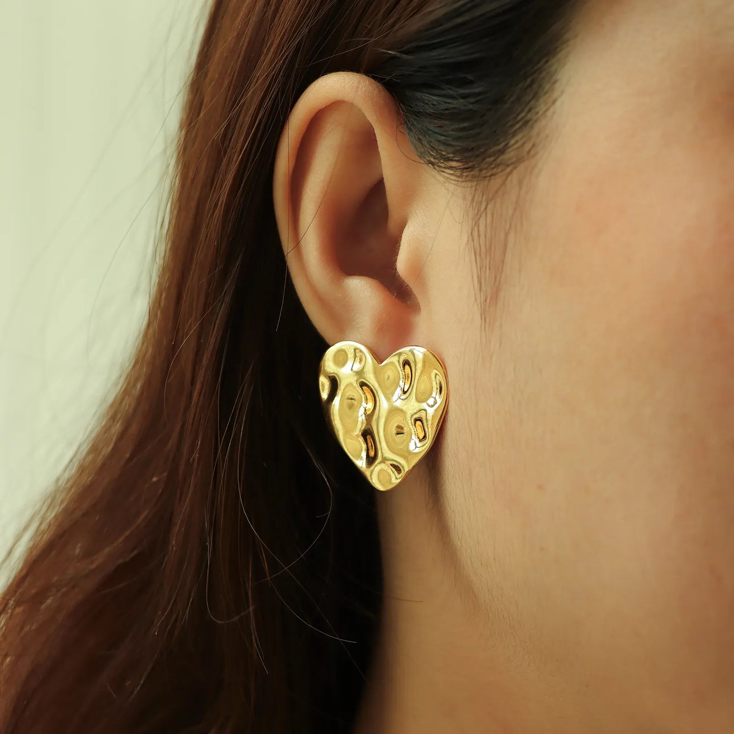Gold Heart Earrings for Women Daily Wear