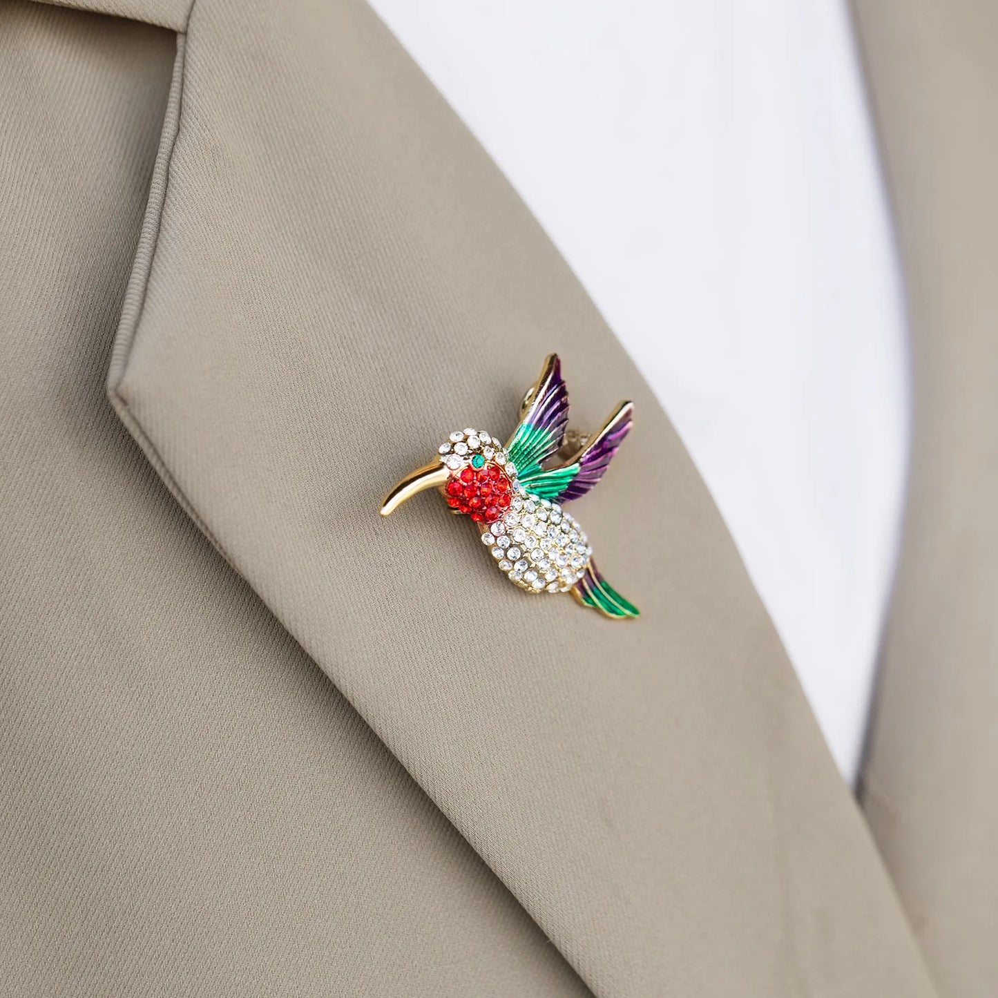 Hummingbird Brooch Dazzling Lapel Pin for Women