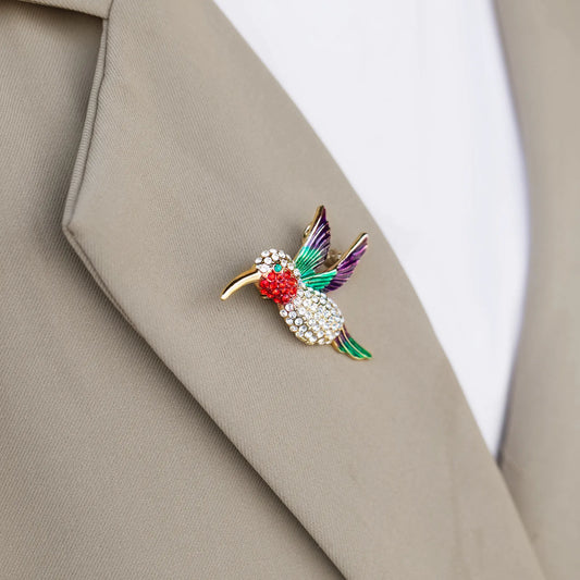 Hummingbird Brooch Dazzling Lapel Pin for Women