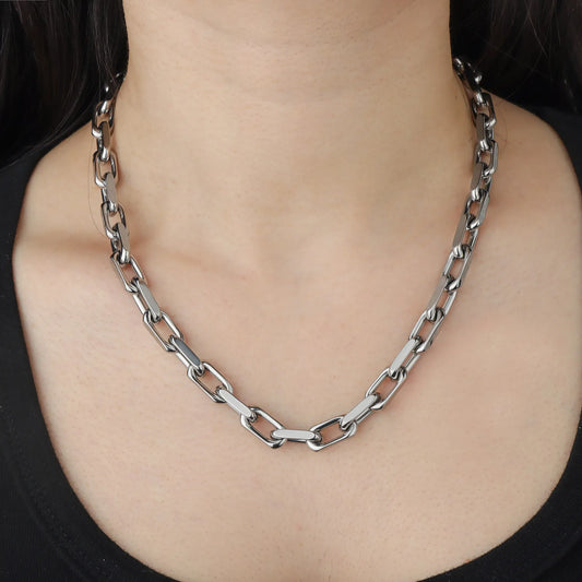 Ajatine Silver Chain Necklace - Silver - toned, minimalist design for daily and party wear