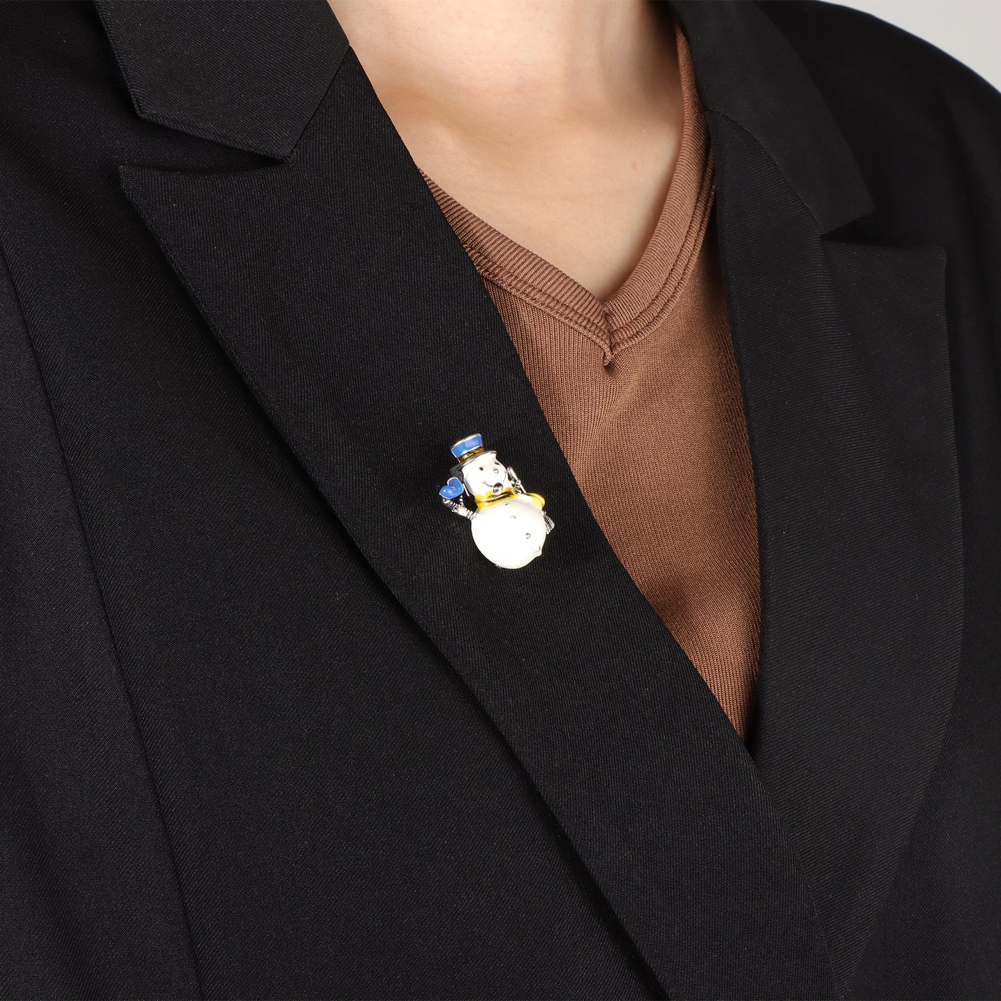 Snowman Brooch for Women | Fashion Christmas Crystal Pin | Ajatine