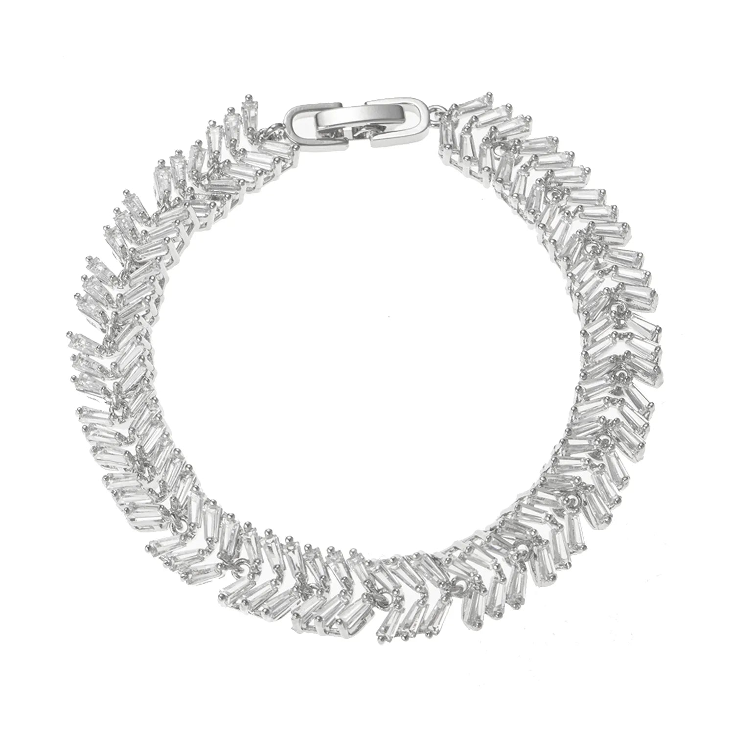 Ajatine Sparkling 3A Cubic Zirconia Brass Tennis Bracelet for women