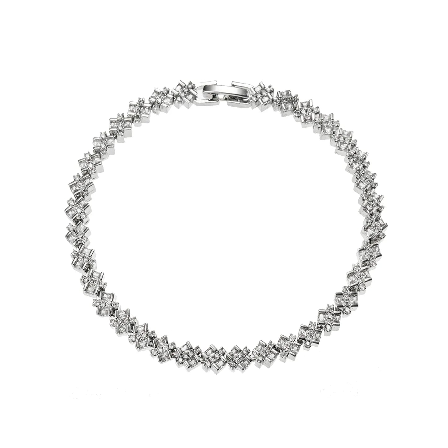 Sparkling Ajatine 3A Cubic Zirconia Brass Tennis Bracelet for women