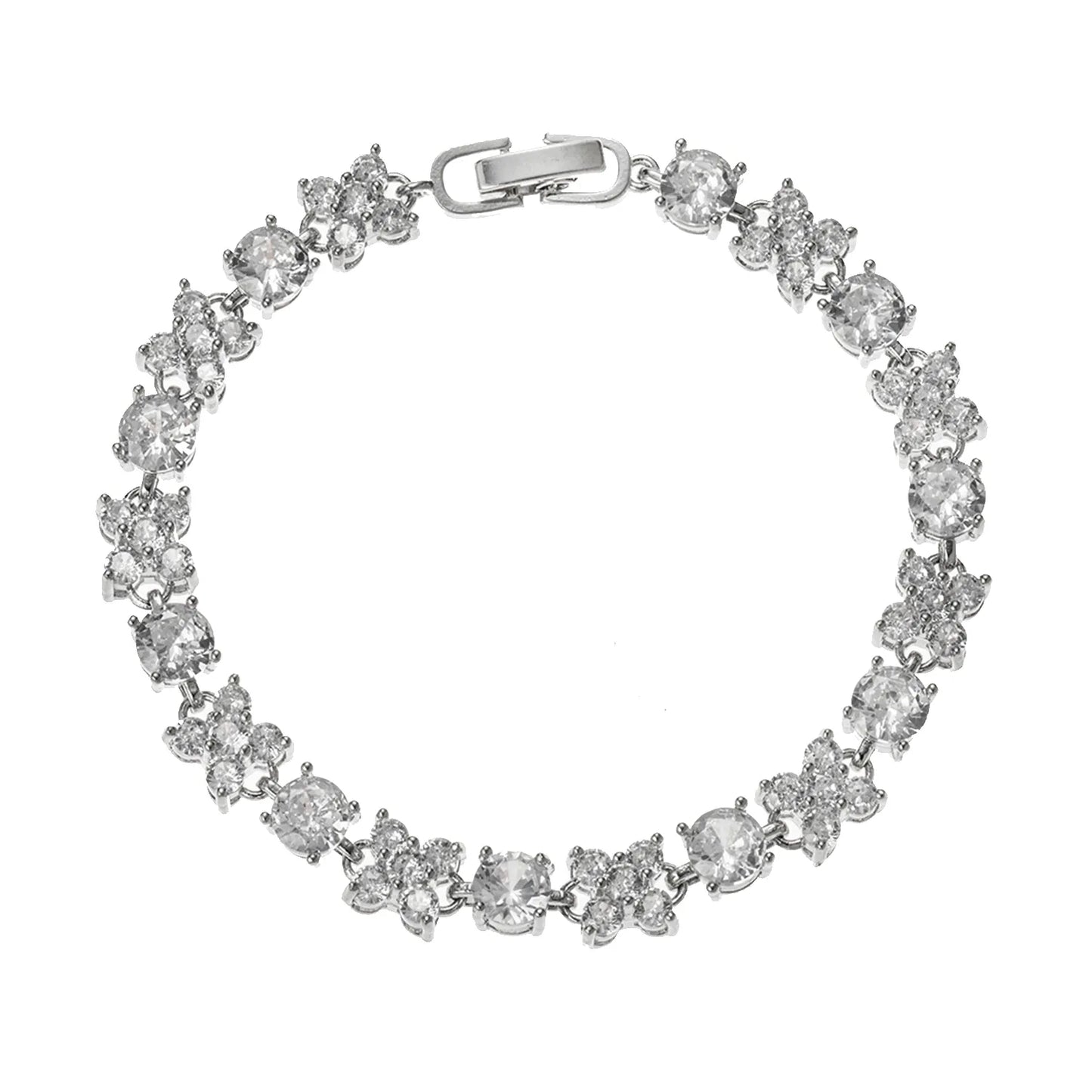 Ajatine Sparkling 3A Cubic Zirconia Brass Tennis Bracelet for women