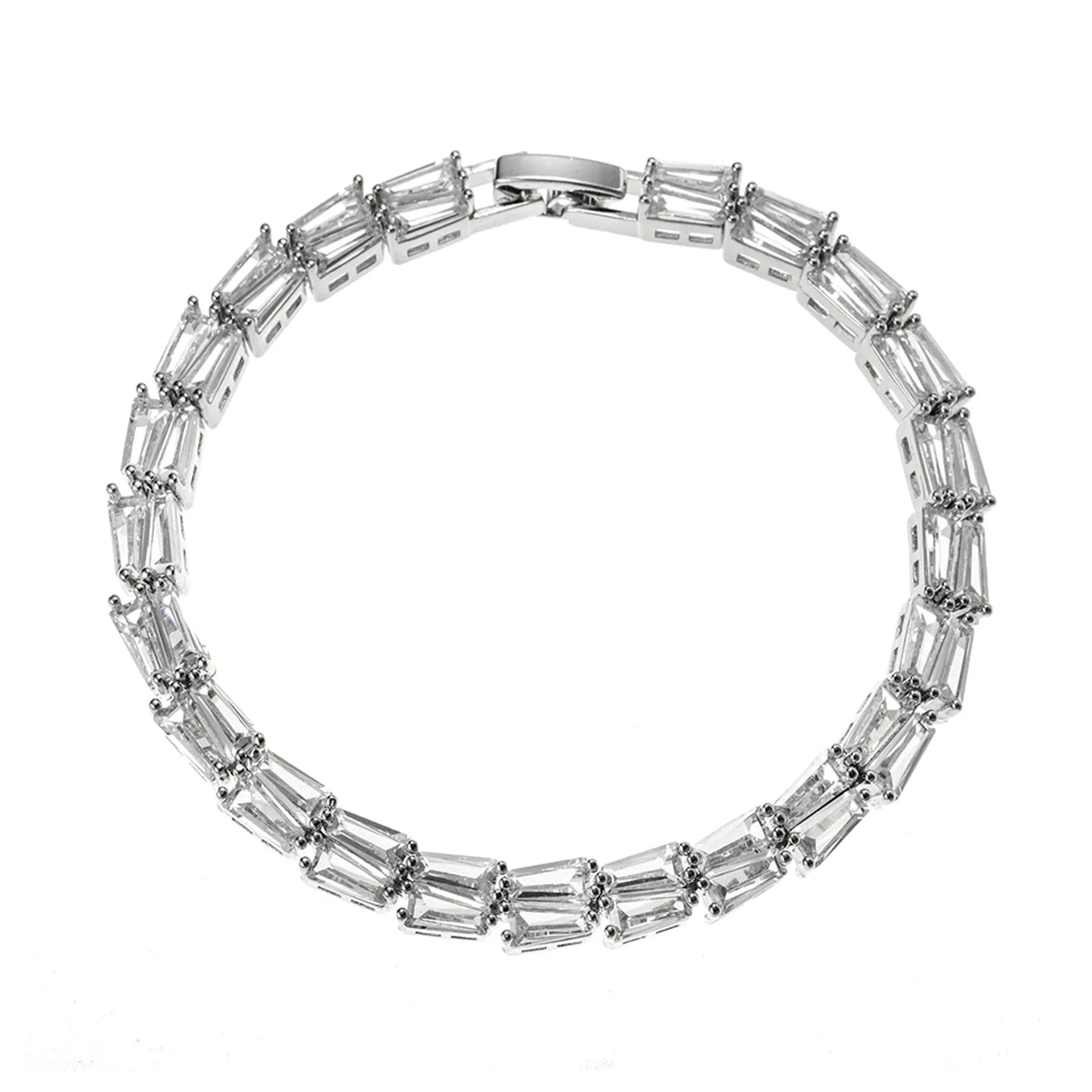 Ajatine Sparkling 3A Cubic Zirconia Brass Tennis Bracelet for women