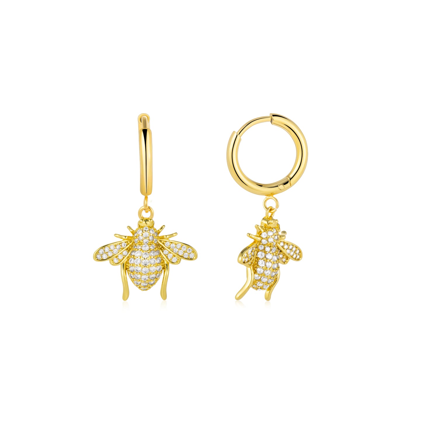 Ajatine honey bee earrings sparkling trendy bee accessories for everyday wear