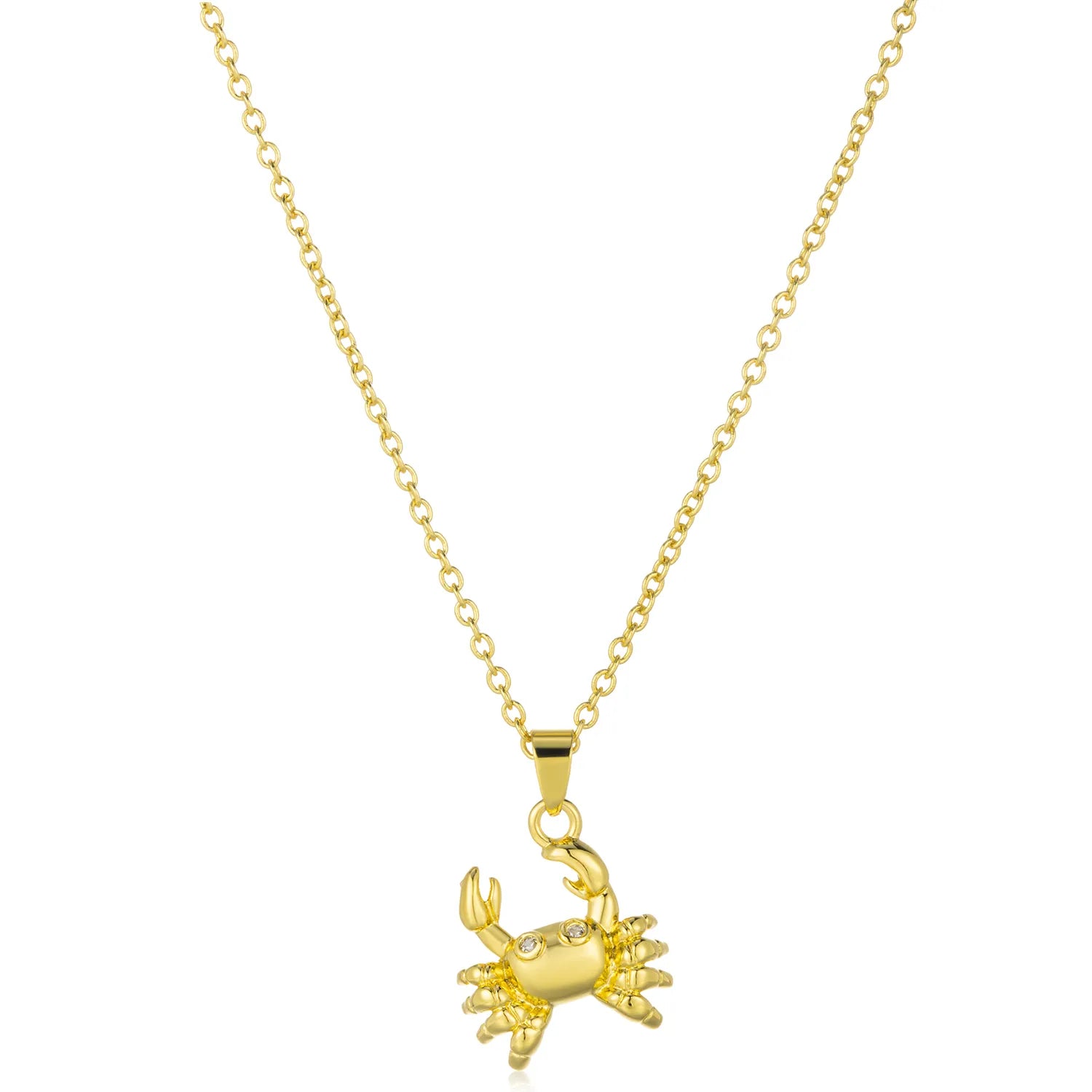 Dainty Ajatine crab pendant necklace, part of zodiac cancer jewelry collection for daily charm