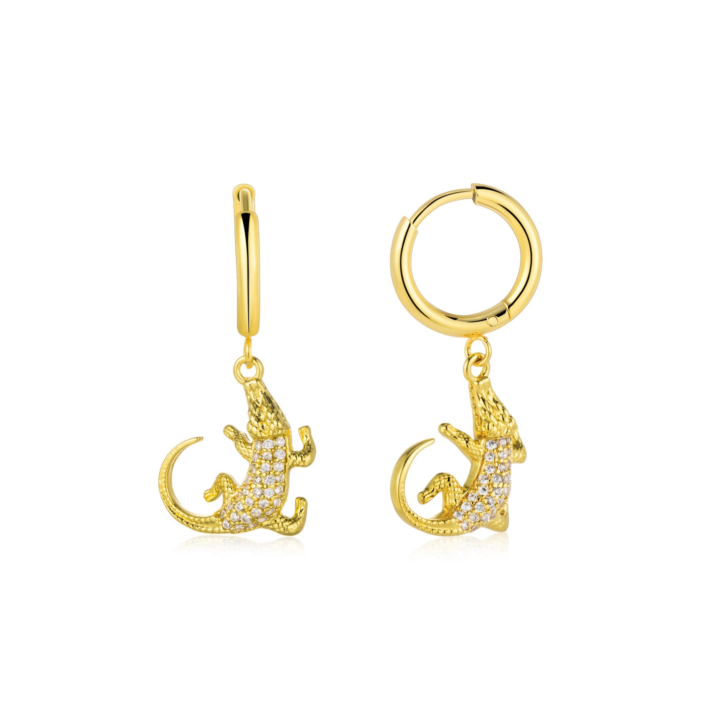 Trendy crocodile shaped earrings from Ajatine crocodile jewelry set, perfect for daily wear