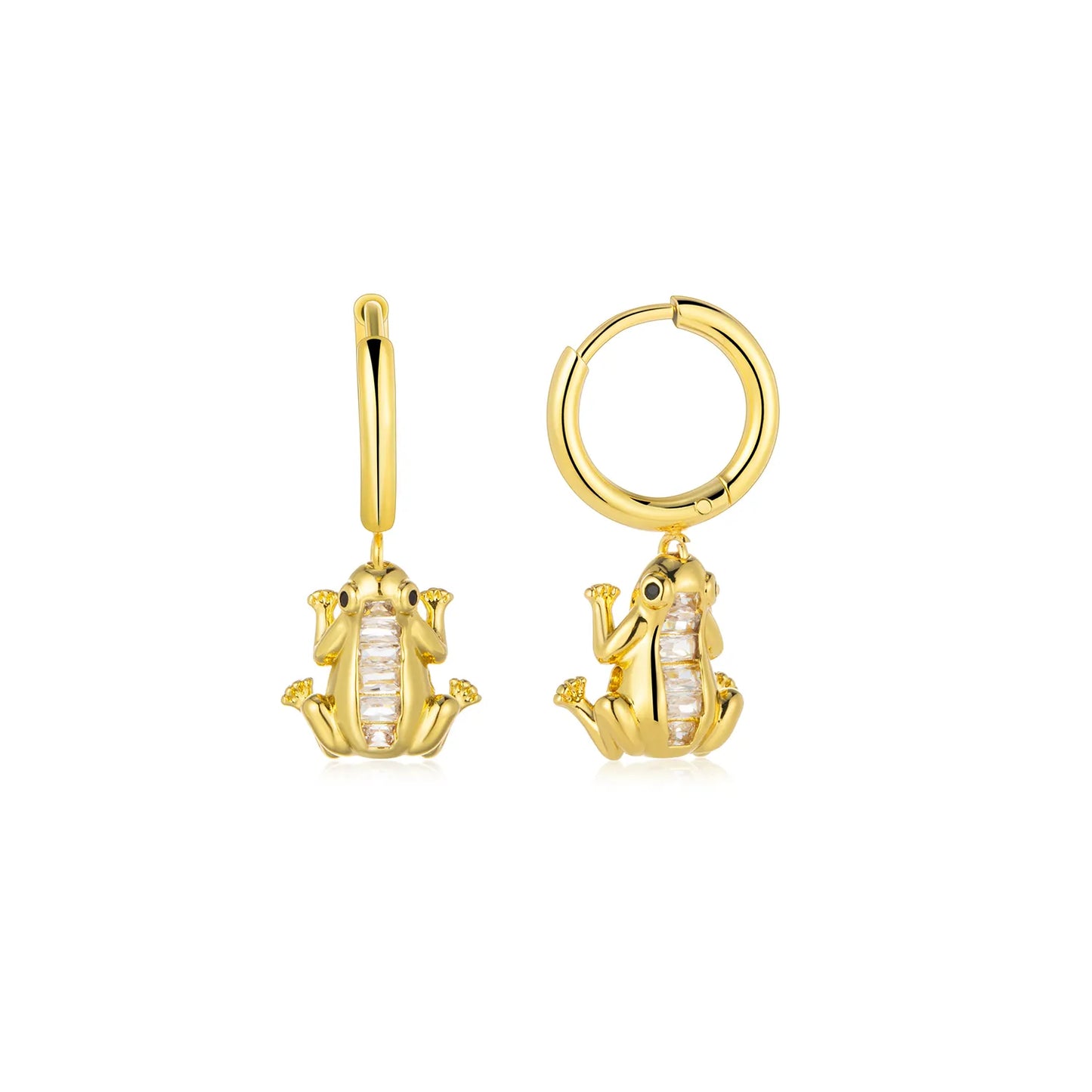 Ajatine cute frog dangle earrings set (whimsical animal jewelry)