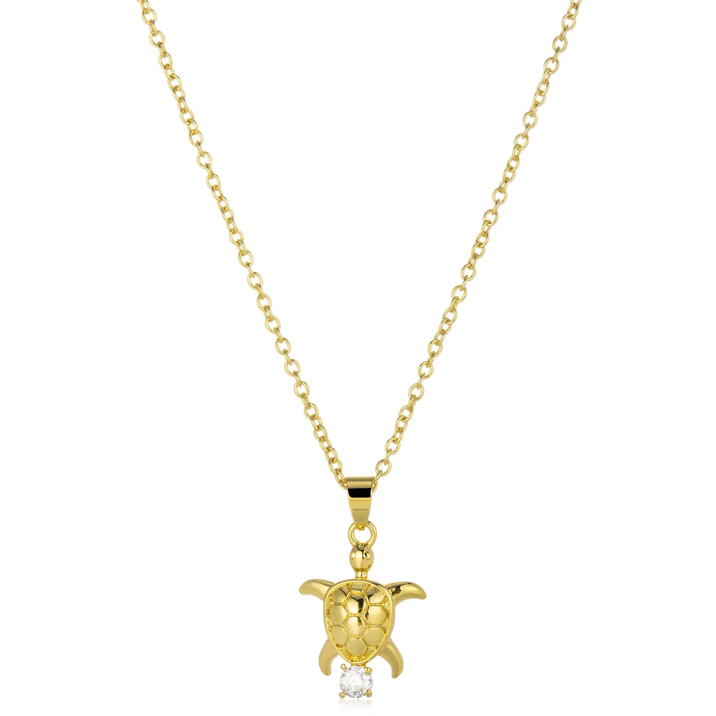 Dainty cute sea turtle pendant necklace, nautical everyday jewelry