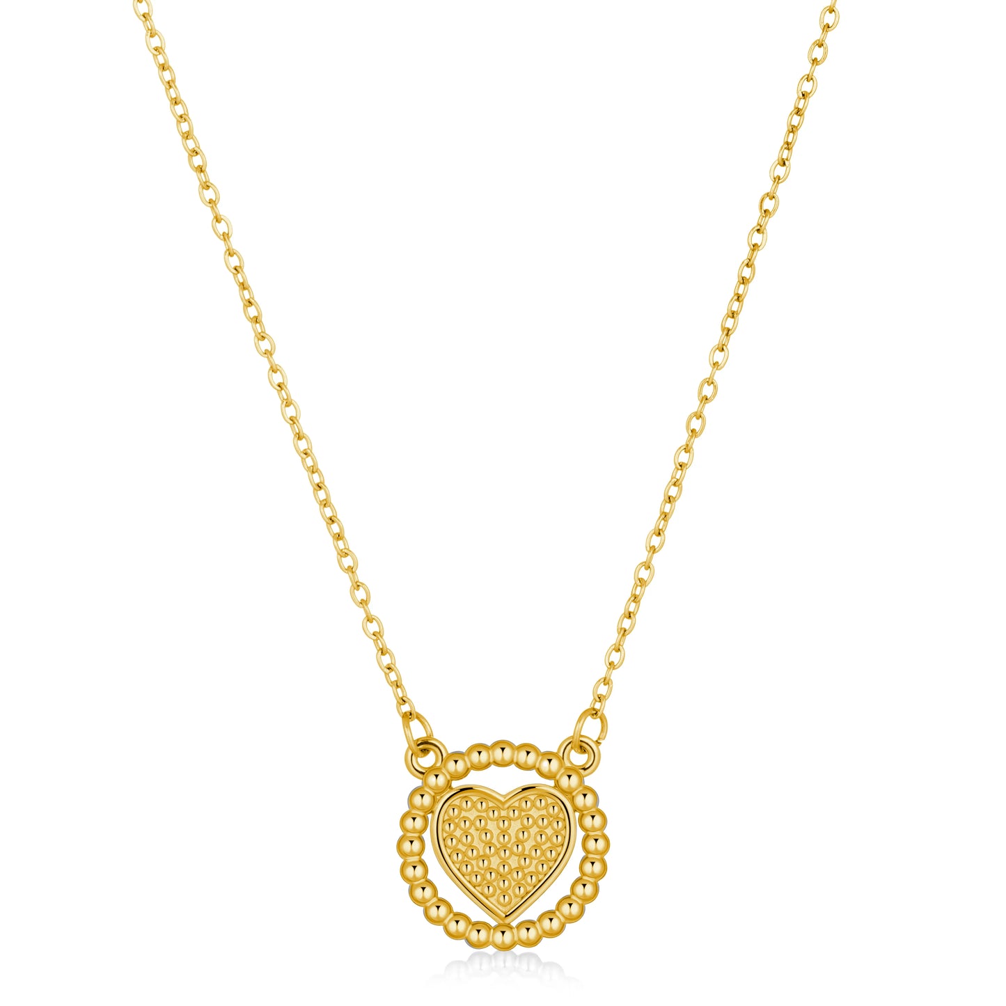 Ajatine dainty gold heart necklace with beaded pendant