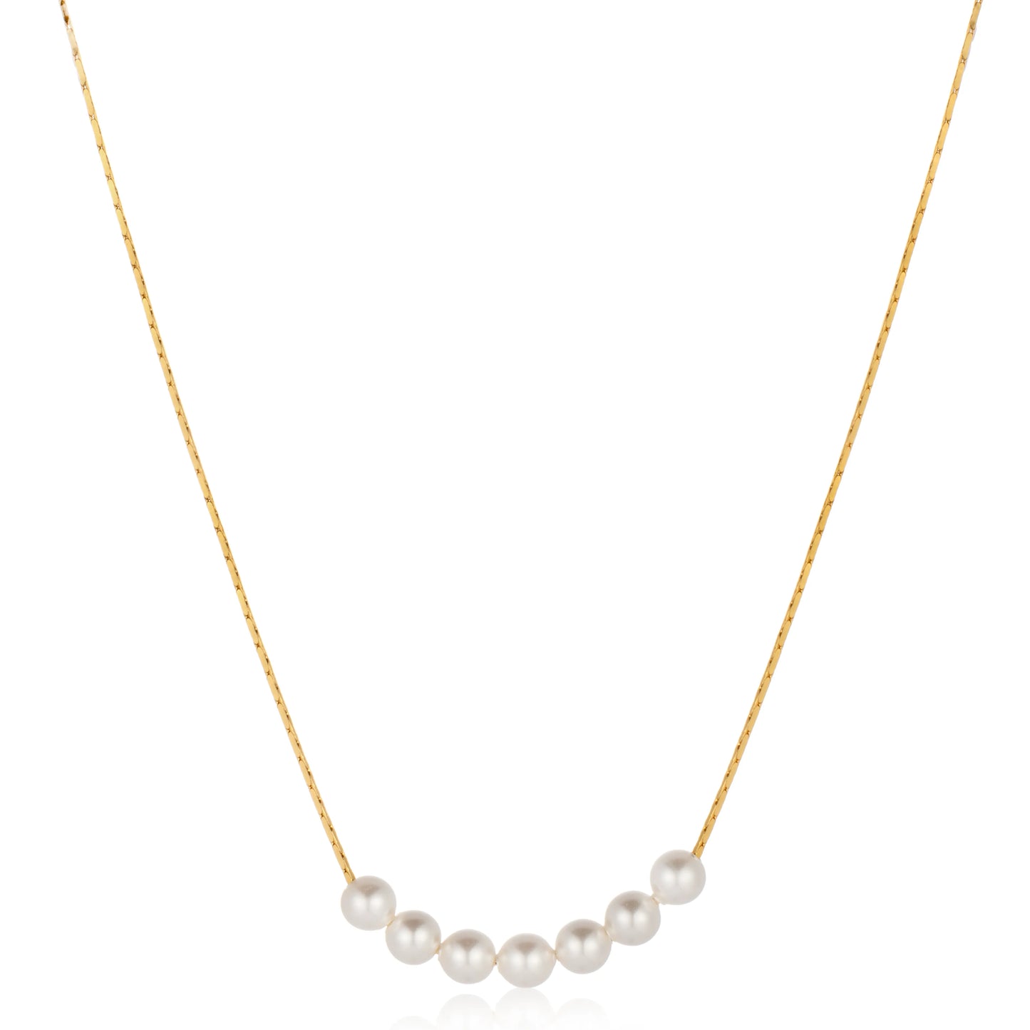Ajatine gold chain pearl necklace, elegant pearl jewelry