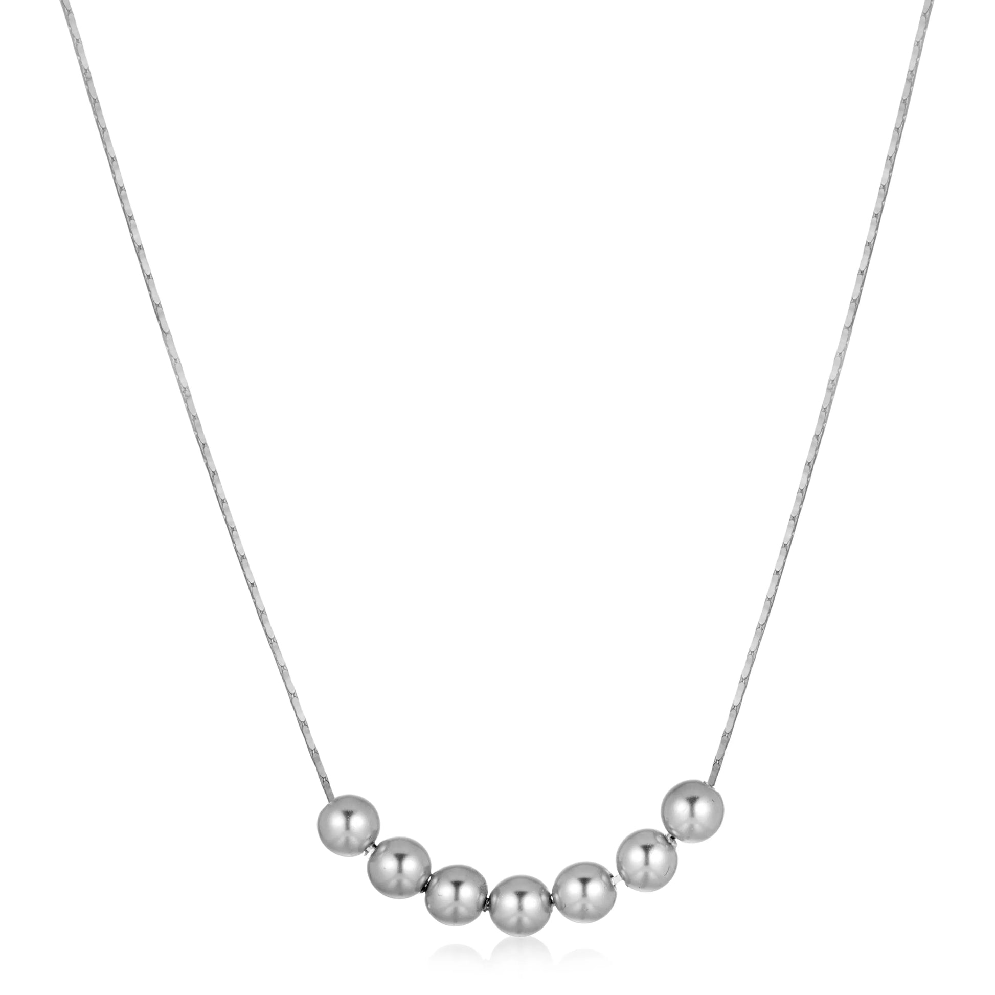 Ajatine silver chain pearl necklace, elegant pearl jewelry