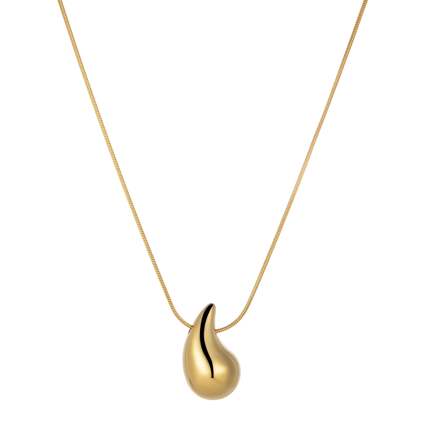 Ajatine gold teardrop pendant necklace, elegant minimalist gold necklace