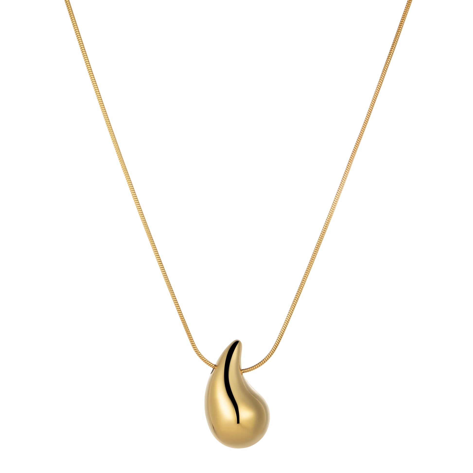 Ajatine gold teardrop pendant necklace, elegant minimalist gold necklace