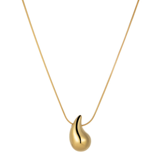 Ajatine gold teardrop pendant necklace, elegant minimalist gold necklace