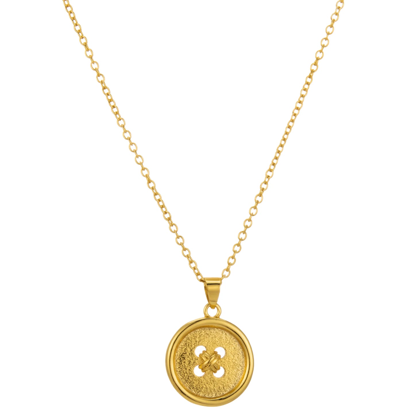 Ajatine Gold Circle Knot Pendant Necklace - Dainty Brass Minimalist Jewelry for Everyday Wear