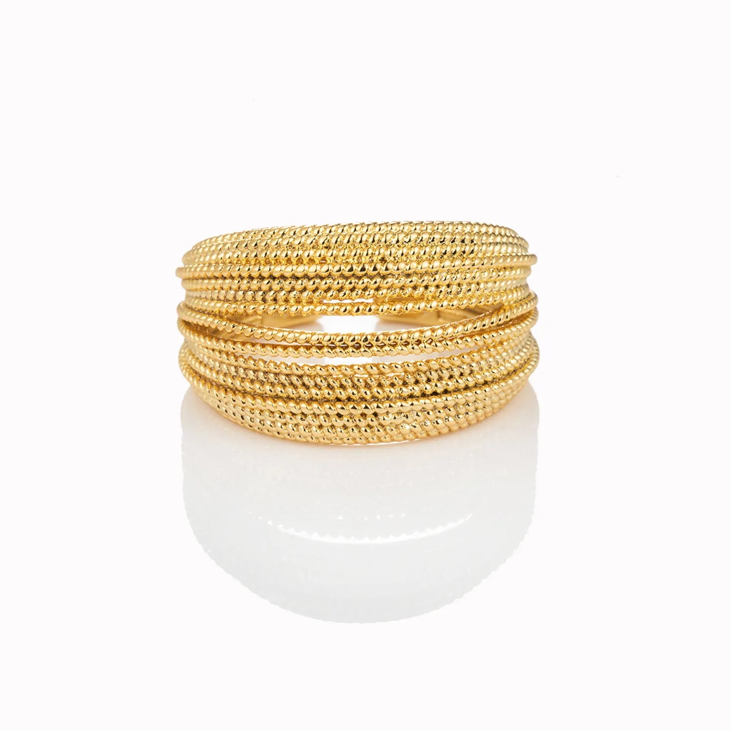 Ajatine gold statement open ring, bold vintage-inspired elegant jewelry for women