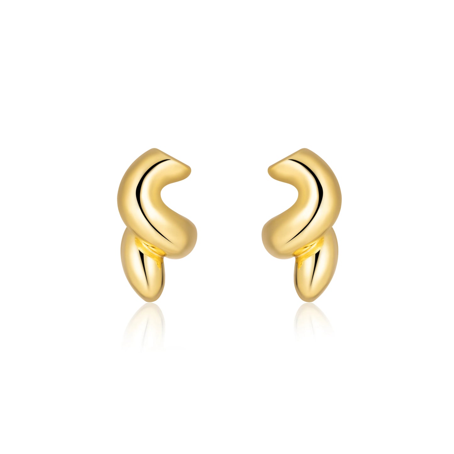 Ajatine Gold Tone Corkscrew Earrings for Women