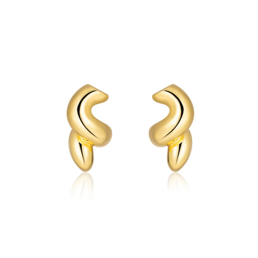 Ajatine Gold Tone Corkscrew Earrings for Women