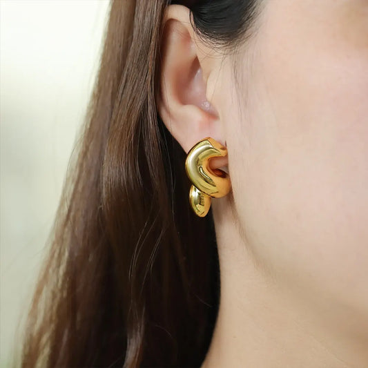 Ajatine Gold Tone Corkscrew Earrings for Women