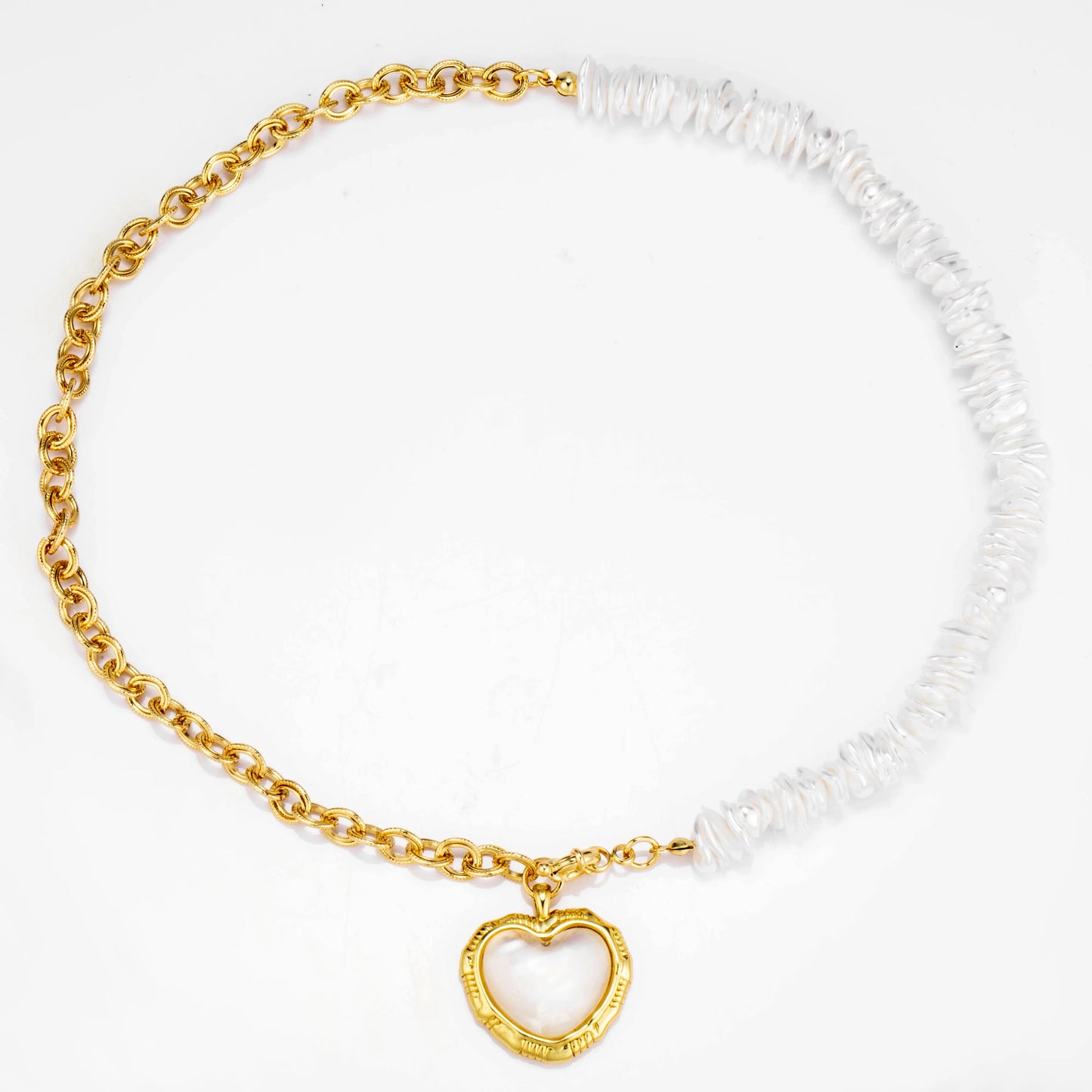 Ajatine exquisite heart pendant pearl necklace with romantic charm