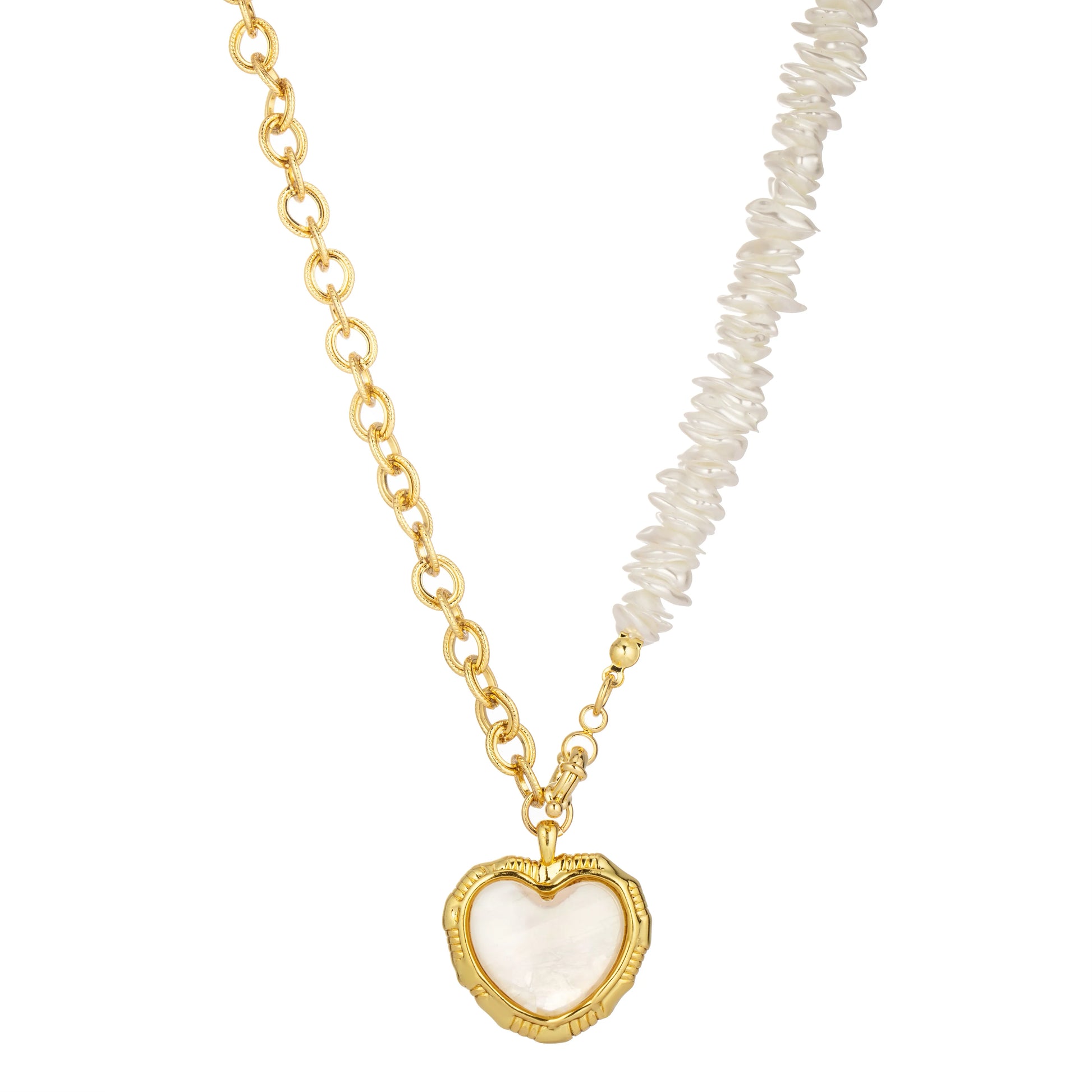 Ajatine exquisite heart pendant pearl necklace with romantic charm