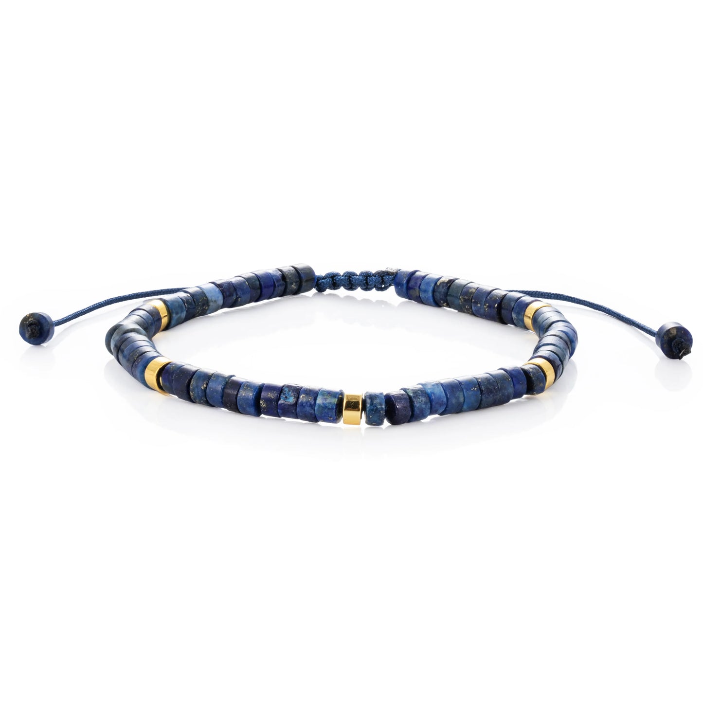 Ajatine lapis stone beaded bracelet, adjustable bohemian jewelry