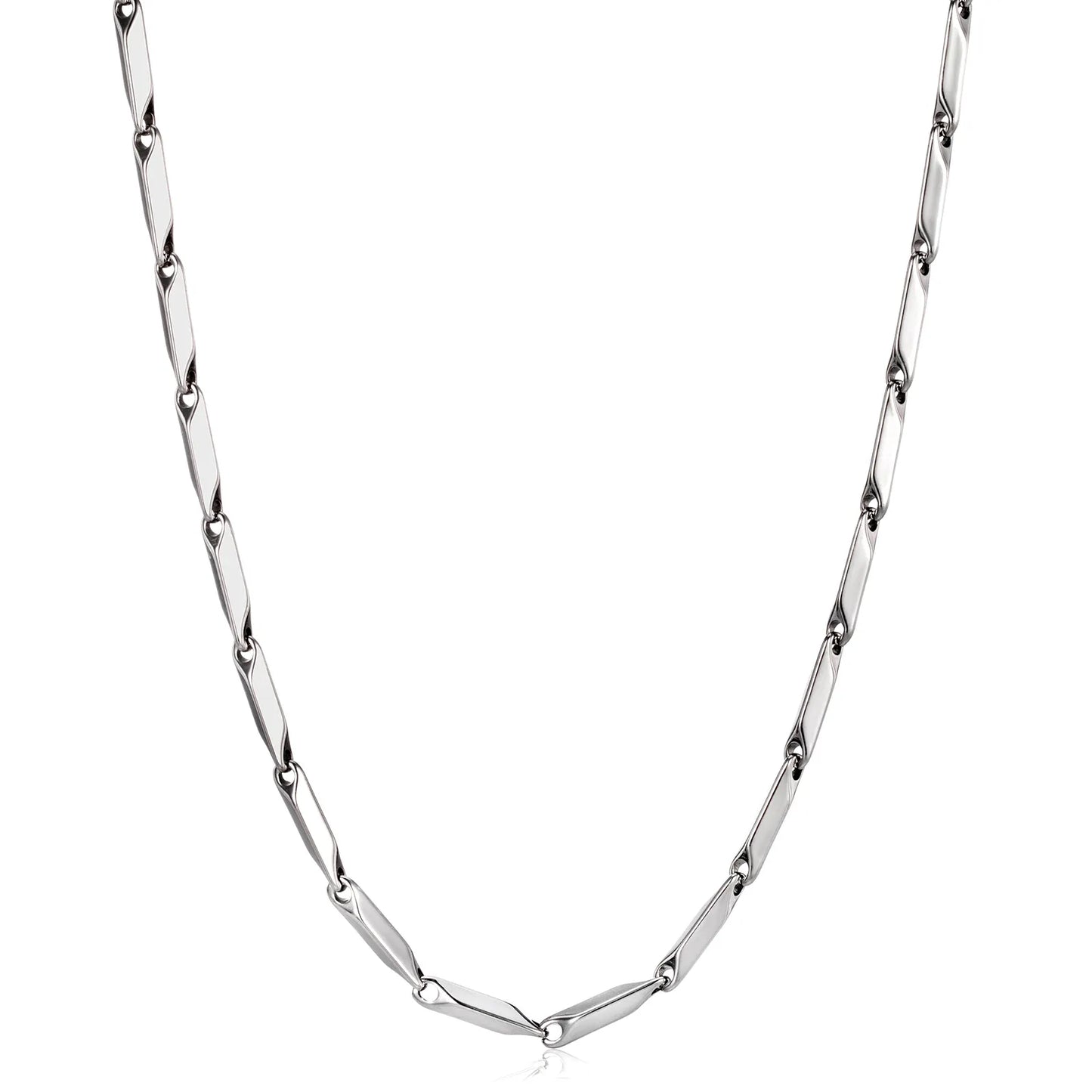 Ajatine women and men stainless steel silver link chain necklace for everyday wear