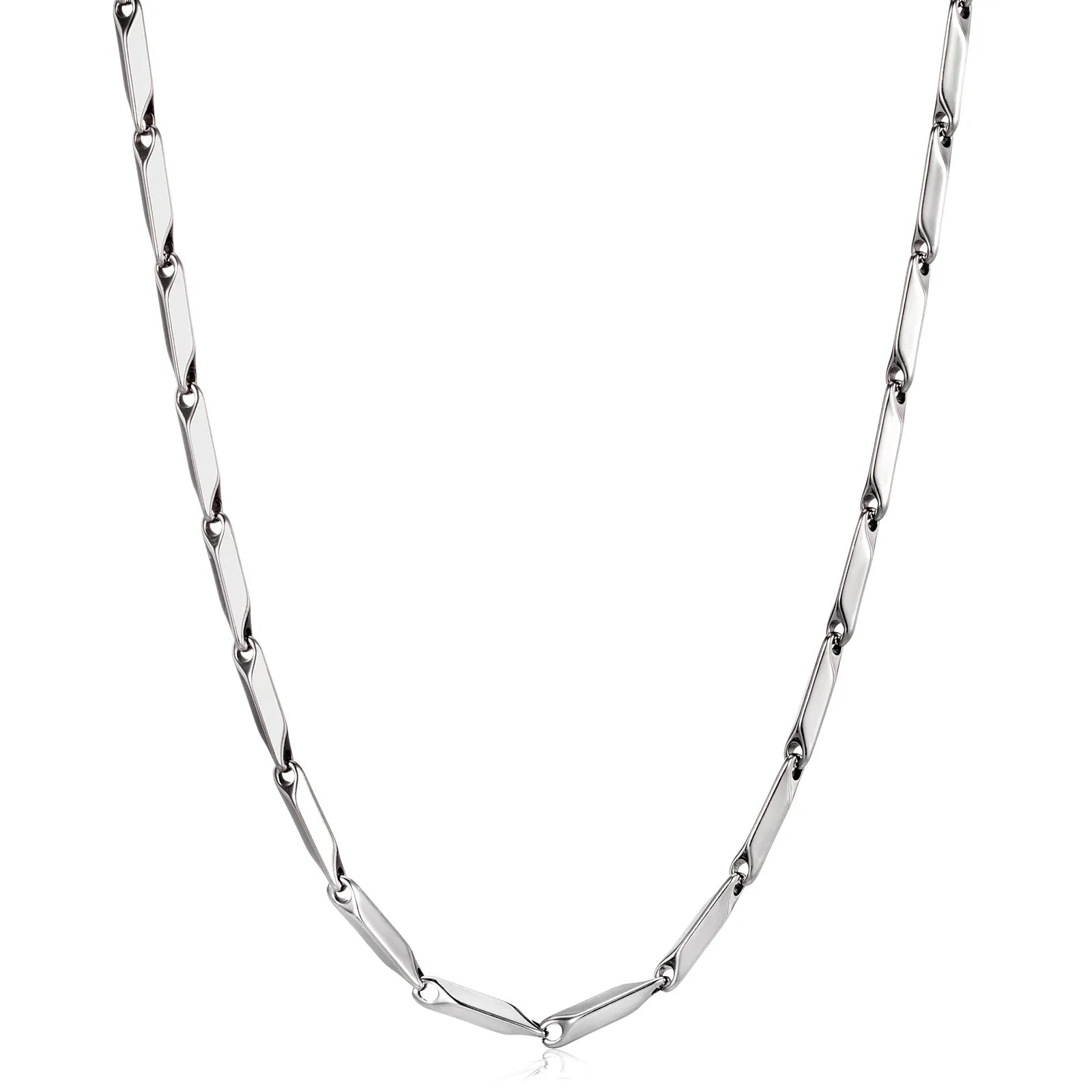Ajatine women and men stainless steel silver link chain necklace for everyday wear