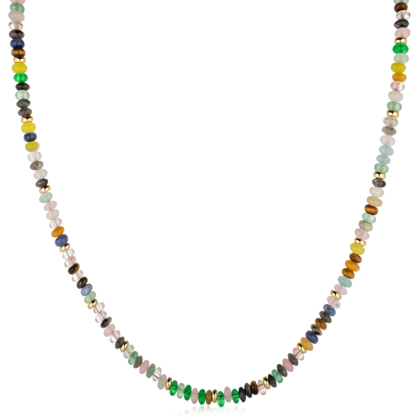 Ajatine colorful beaded statement necklace with multicolor gemstones