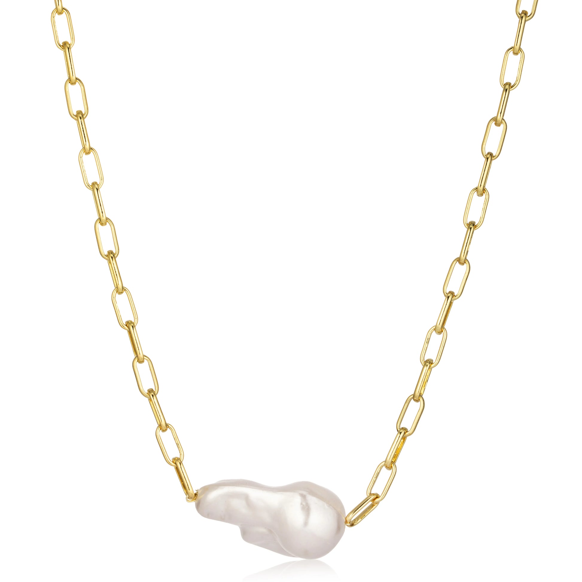 Ajatine pearl necklace with gold chain