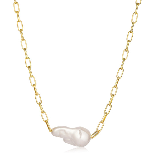 Ajatine pearl necklace with gold chain