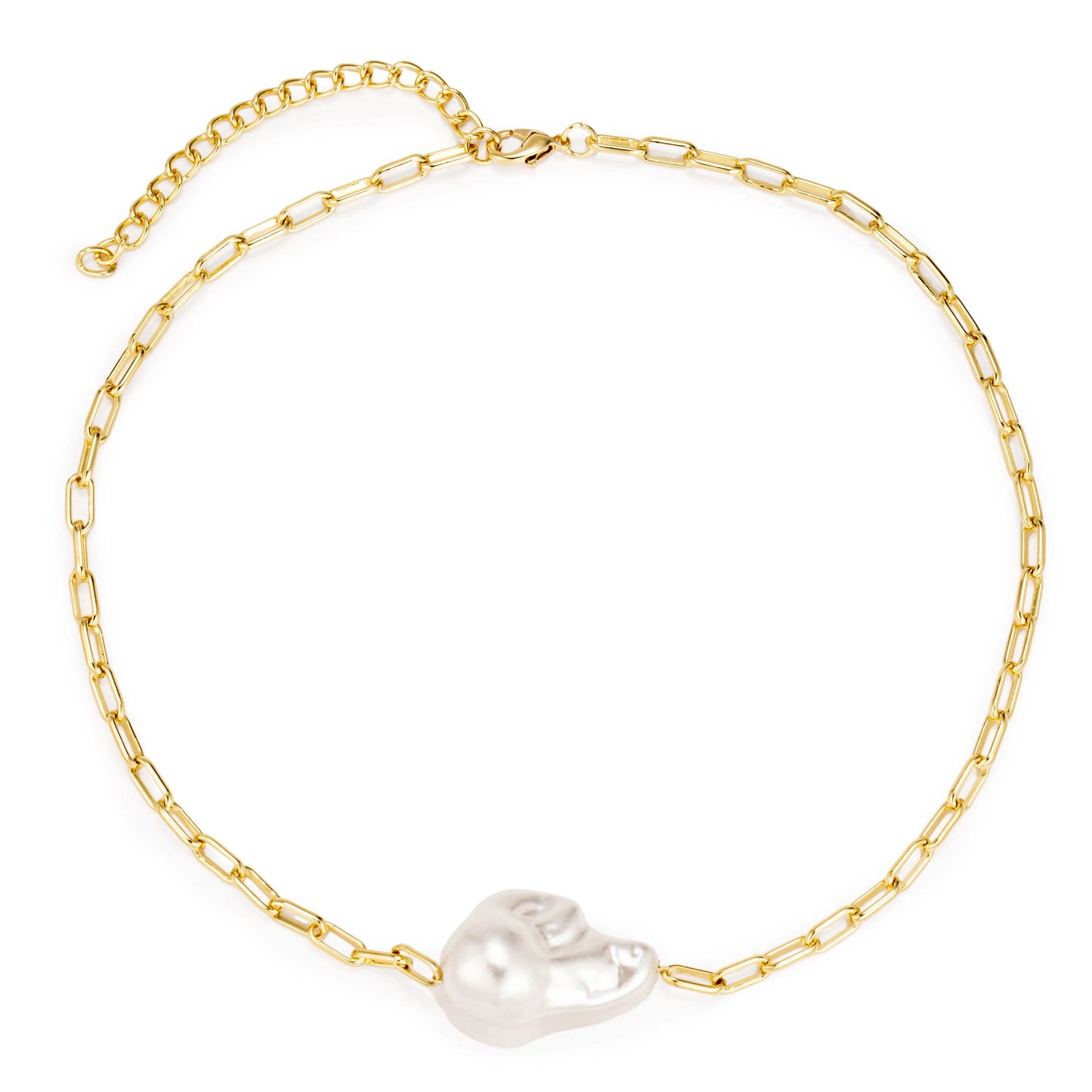 Ajatine pearl necklace with gold chain