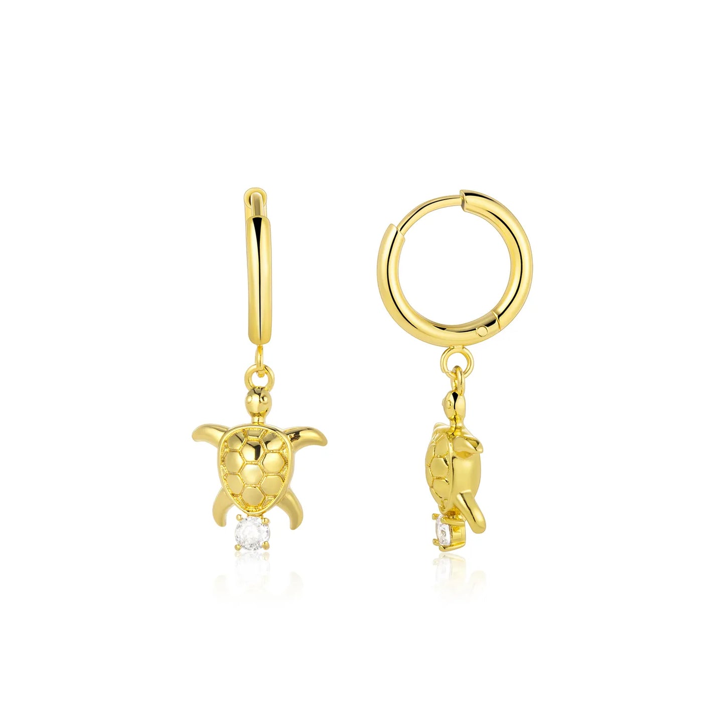 Sea turtle hoop earrings, cute dainty daily jewelry