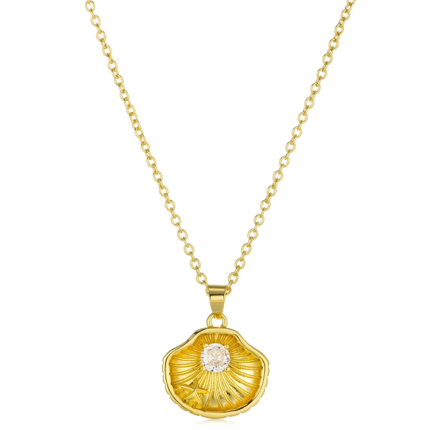 Dainty shell pendant necklace, coastal charm summer jewelry accessory