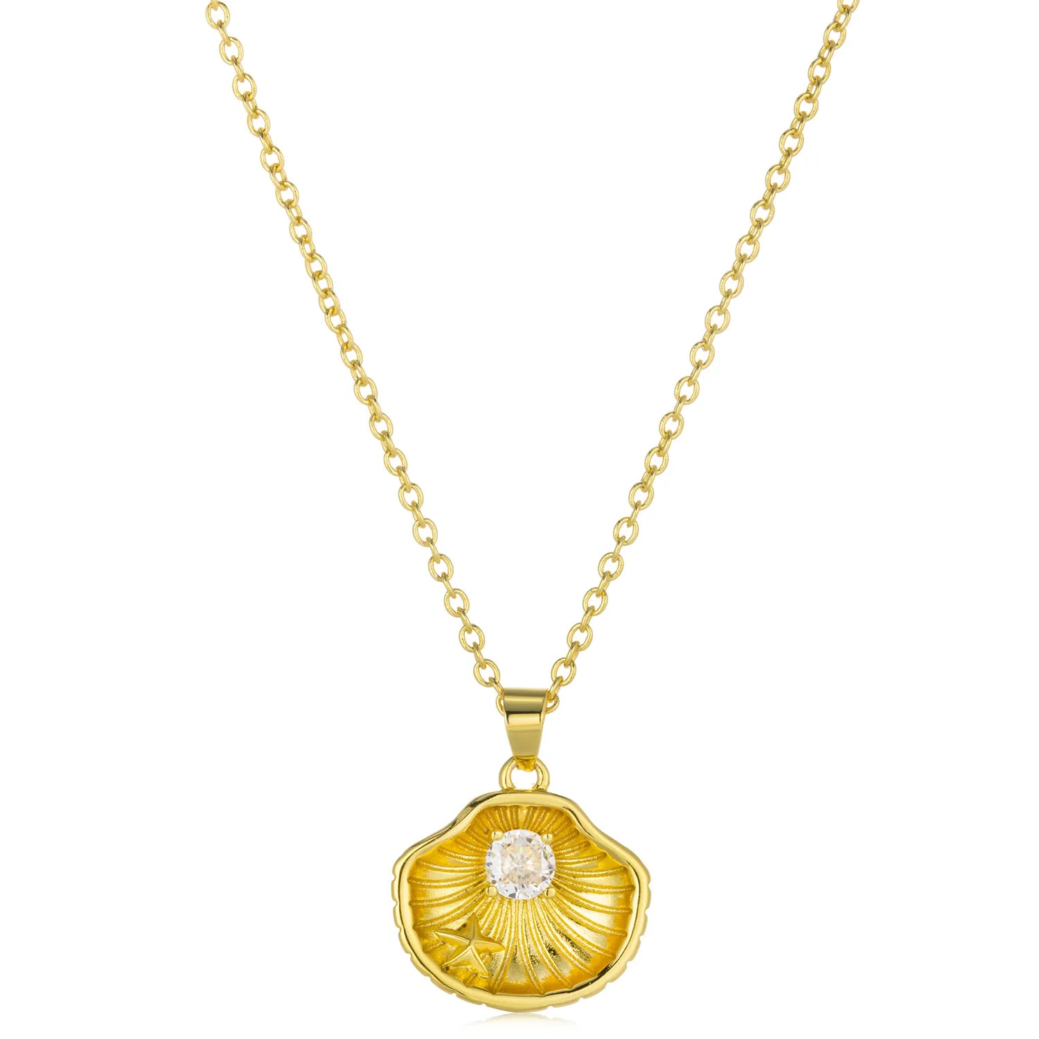 Dainty shell pendant necklace, coastal charm summer jewelry accessory