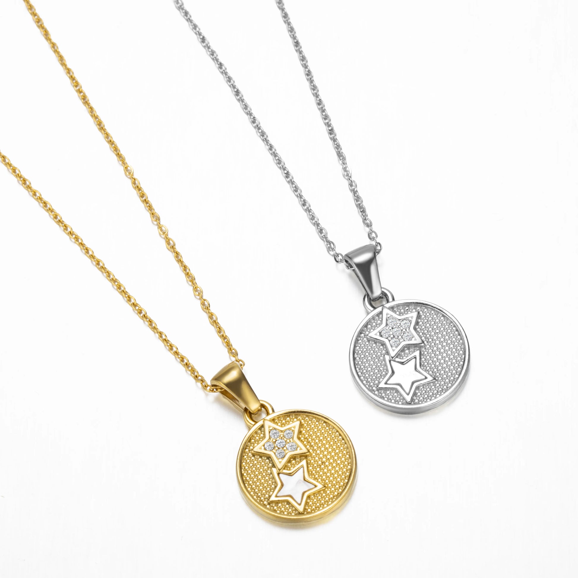 Ajatine star pendant necklace with zircon stars
