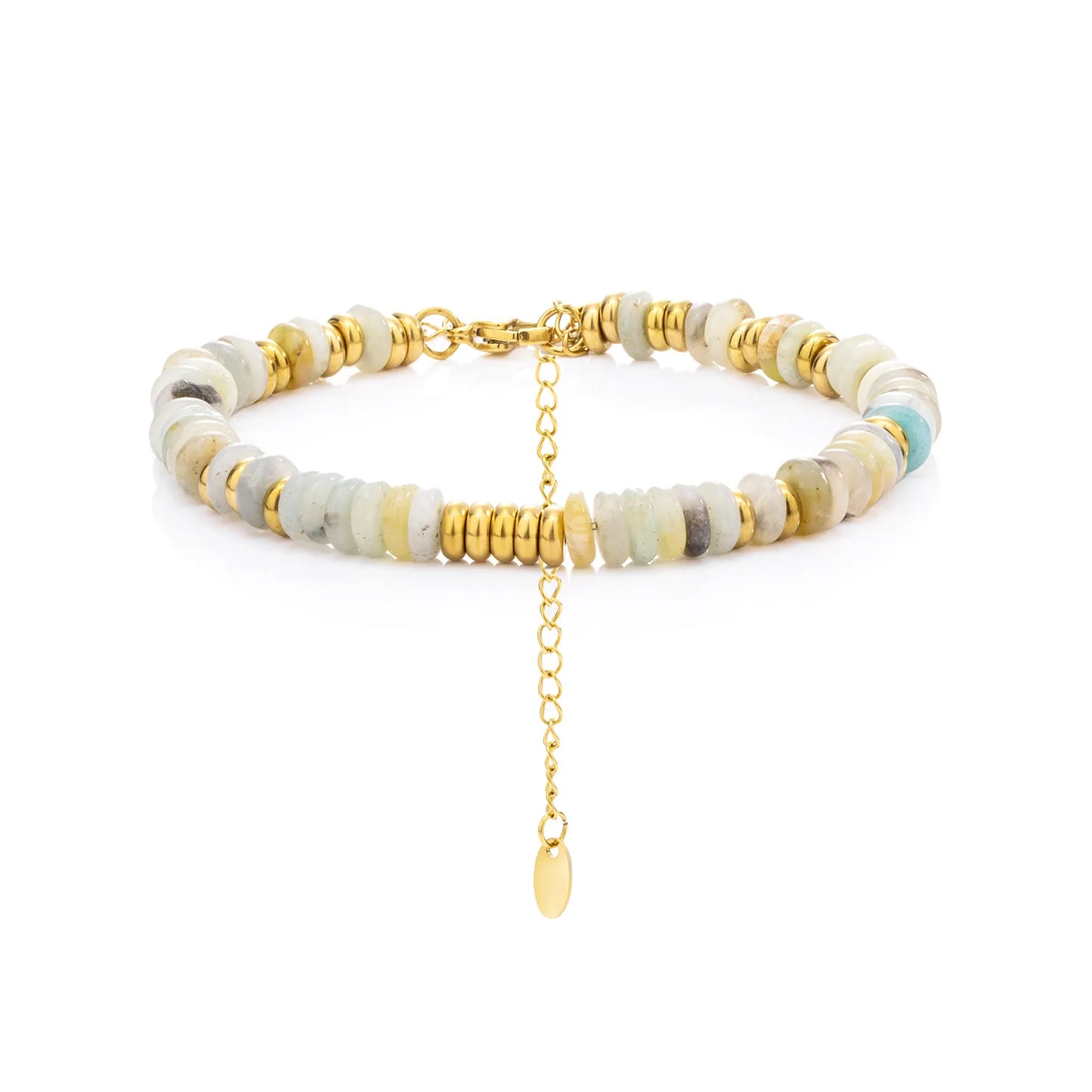 Beaded bracelet with natural stones, boho style for daily wear.