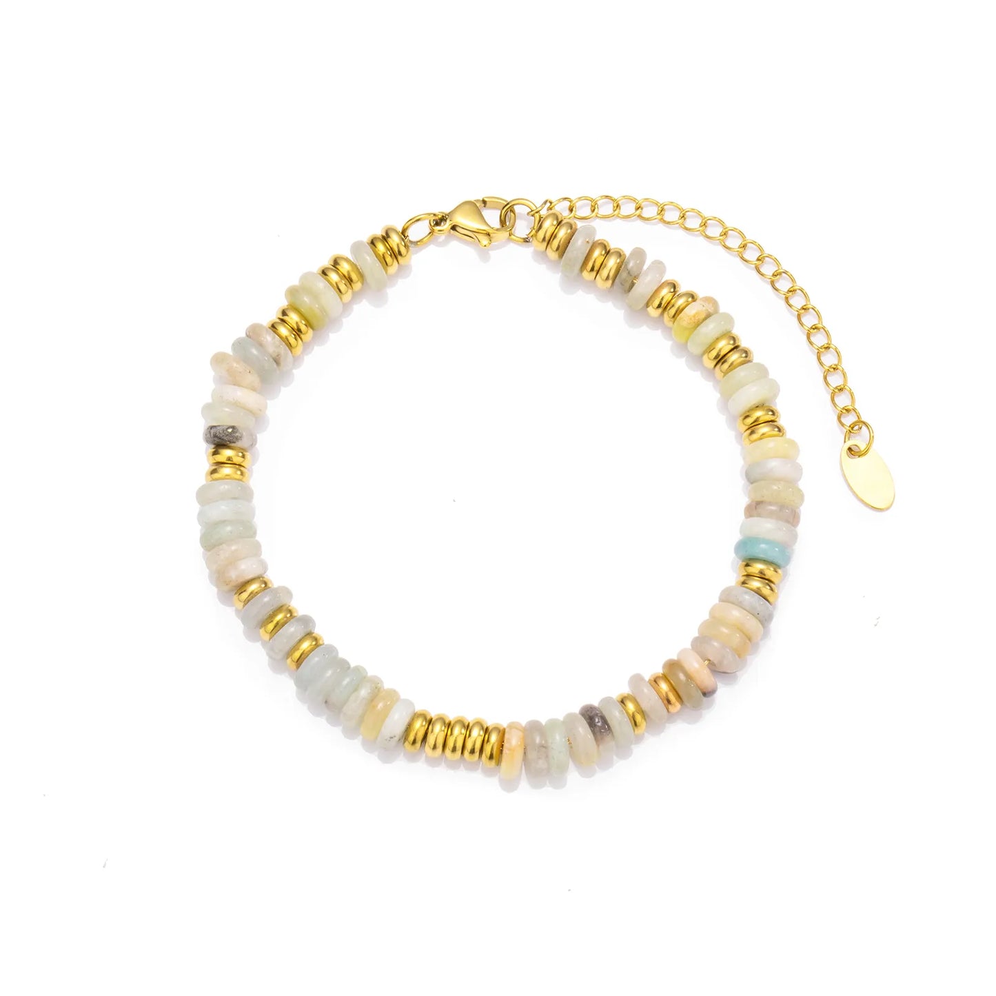 Beaded bracelet with natural stones, boho style for daily wear.