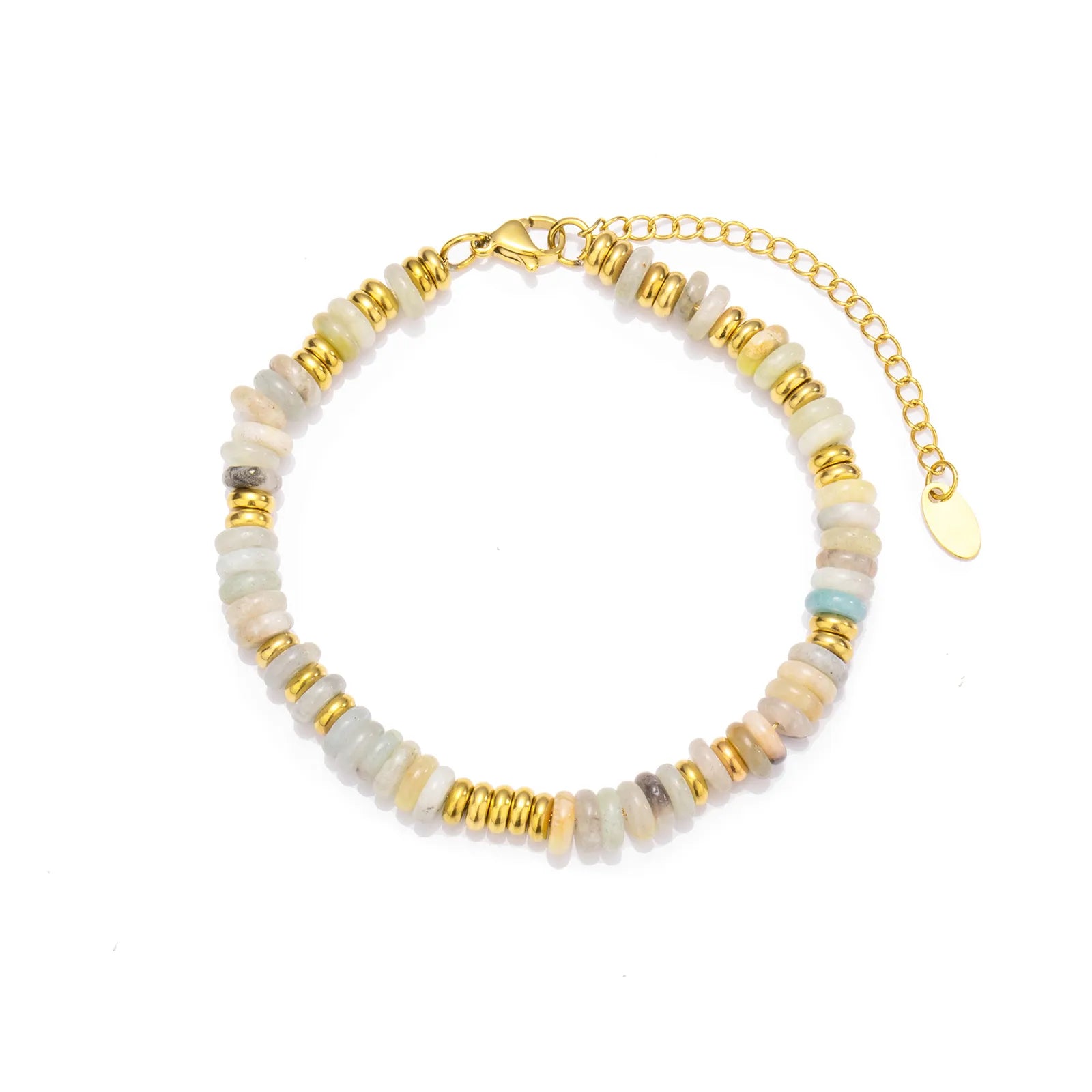 Beaded bracelet with natural stones, boho style for daily wear.