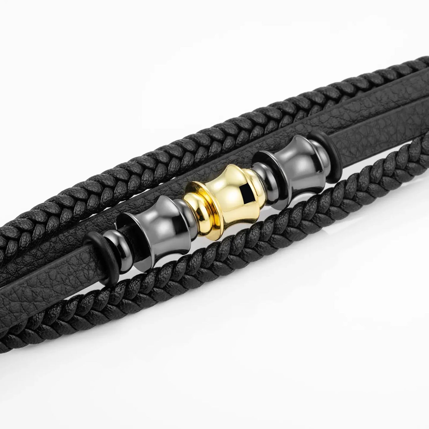 Multi Leather Bracelet with Beaded Detail