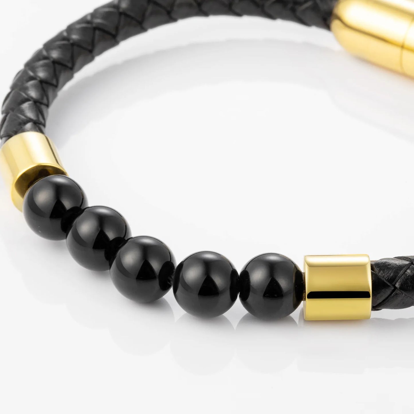 Natural Stone Braided Leather Bracelet for Men