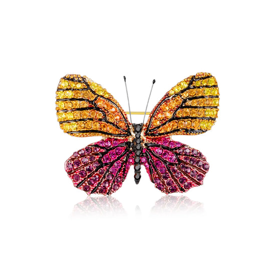 Butterfly Brooch Elegant Crystal Lapel Pin for Women