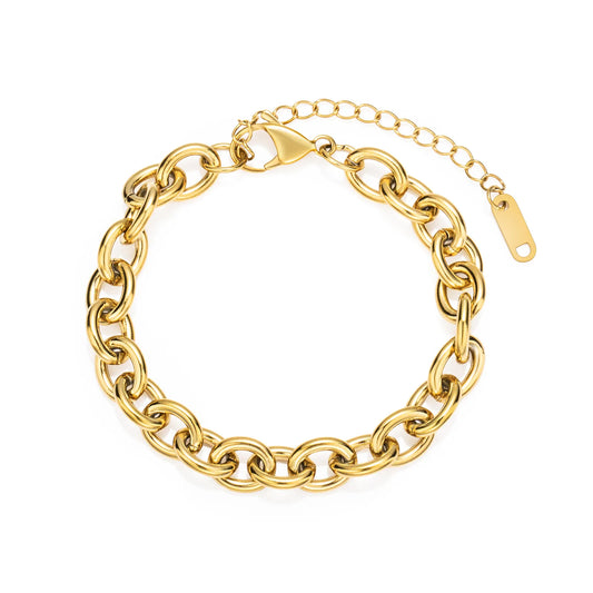 Ajatine gold chunky chain bracelet, fashion jewelry