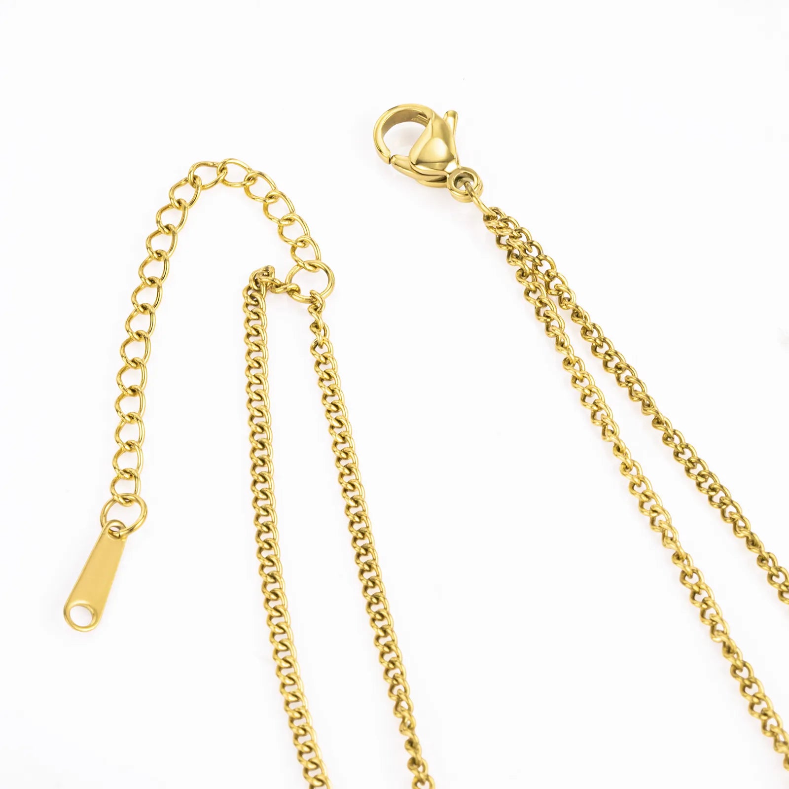 Ajatine gold double - layer necklace with oval pendants, stylish and elegant jewelry