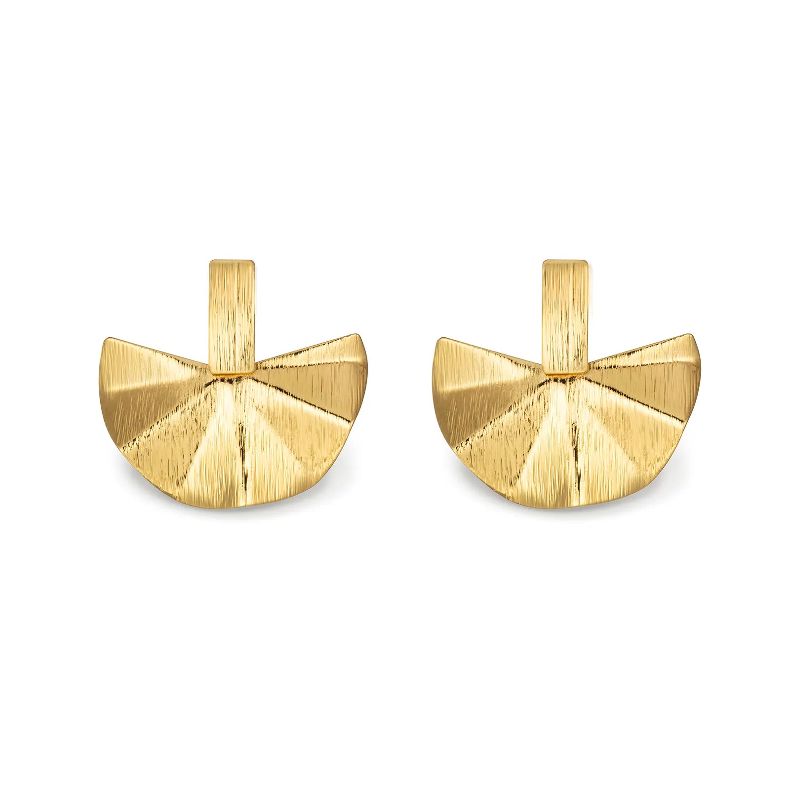Drop Earrings with Gold Tone Half Circle Design